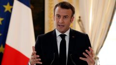 Emmanuel Macron, durante una intervencin en el Palacio del Elseo