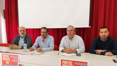 Xaquín García Sinde, Manel Grandal, José Hurtado e Jorge Ulla, na presentación da campaña de apoio a Pintos