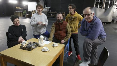 Marin Rei, Silvia Romaus, Agustn Bolaos, Alfonso Calleja y Josito Porto, en un ensayo de la obra