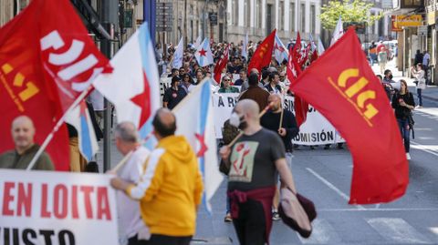 El sindicato CIG convocó una manifestación en solitario en Ourense