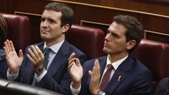 Pablo Casado y Albert Rivera, los lderes de PP y Ciudadanos