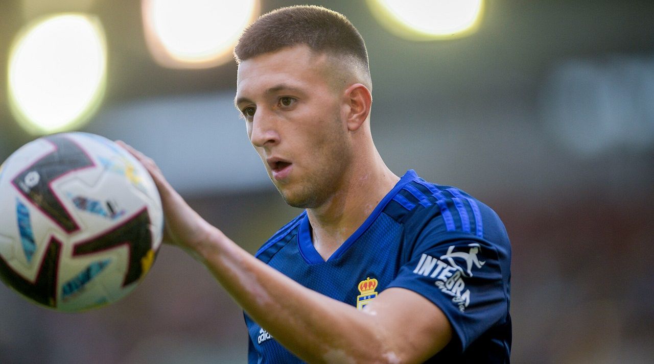 Abel Bretones, durante la pretemporada del Real Oviedo