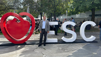 Borja Ib��ez, coordinador del estudio REACT, en el Congreso ESC2026 que se est� celebrando en Munich.