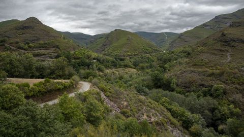 El camino discurre por un tpico paisaje montaoso de la sierra de O Courel