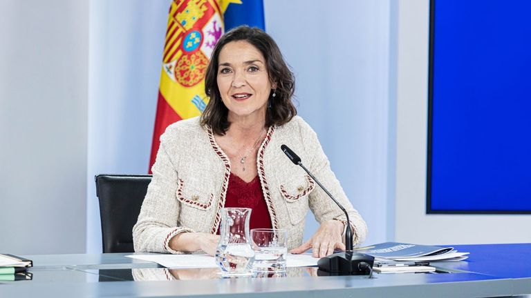 La ministra de Industria, Reyes Maroto, en su despedida el Gobierno para presentarse como candidata a la alcaldía de Madrid