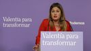 Alejandra Jacinto, portavoz de Unidas Podemos, en rueda de prensa.