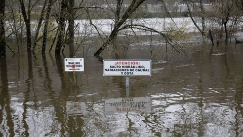 Inundaciones en la provincia de Ourense.En Ourense la crecida del Mio inund el Muo das Louxas