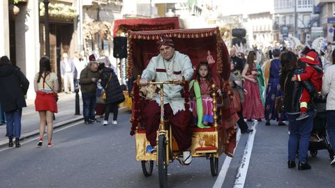 A Coruña. Concurso de carrozas y comparsas de entroido.