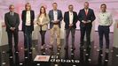  Los candidatos a la presidencia del Principado de los siete partidos con representacin en la Junta General, Adrin Barbn (2d) (PSOE), Diego Canga (i) (PP), Manuel Iarra (3d) (Cs), Covadonga Tom (2i) (Podemos), Ovidio Zapico (d) ( IU-CA), Carolina Lpez (3i) ( Vox) y Adrin Pumares (c) (Foro), participan este mircoles en el debate electoral organizado por la Televisin del Principado de Asturias (TPA).