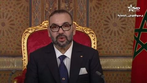 Mohamed VI, en un momento de su discurso de aniversario