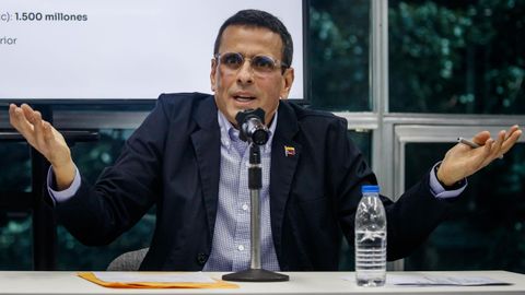 Henrique Capriles, durante su comparecencia del lunes en Caracas