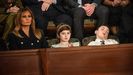 Melania Trump, junto a los dos niños invitados, Grace Eline y Joshua Trump