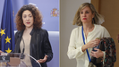 A la izquierda, la portavoz de los comunes en el Congreso, Aina Vidal; a la derecha, la diputada de Sumar por Pontevedra Vernica Martnez Barbero