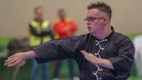 Cristian Bay�n Augusto, campe�n de Kung Fu