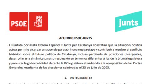 El Texto Del Acuerdo Entre El PSOE Y Junts Para La Investidura De Pedro ...