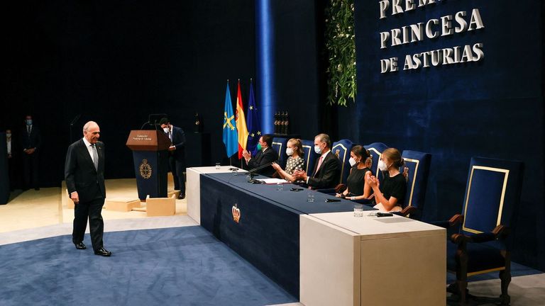 El presidente de la Fundación Princesa, Luis Fernández-Vega, en la ceremonia de entrega de los Premios Princesa de Asturias