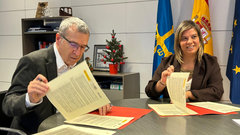 La vicepresidente, Gimena Llamedo, y el secretario general para el Reto Demogr�fico, Francisco Boya.