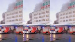Poco antes de las 18.00 horas de este viernes empezó un incendio en el Hotel Villamartín de Vilalba