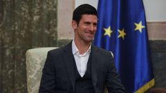 Novak Djokovic en una audiencia con el presidente de Serbia