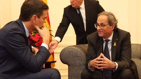 Imagen de archivo de una reunión entre Sánchez y Torra