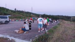 Los preparativos para la observación de las perseidas en A Insua, Ponte Caldelas, el agosto pasado