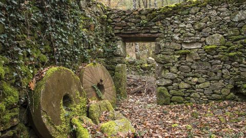 Piedras de moler en las ruinas de uno de los molinos de Nemesio da Boca