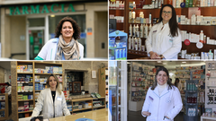 De arriba a abajo y de izquierda a derecha, las farmacéuticas Irma López (Rodeiro), Sofía Lorenzo (Tenorio), Patricia Lobelos (Carballedo) y Clara Casares (Campo-Lameiro).