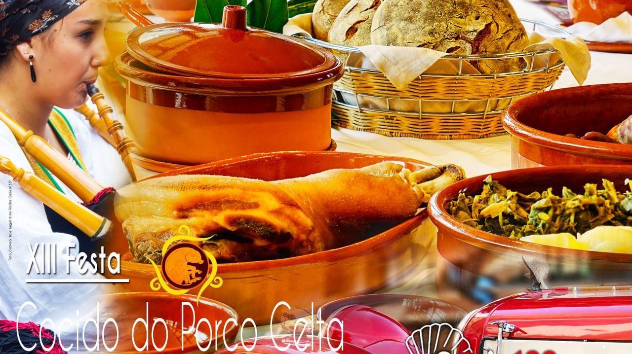 Cartel de la edicin de la fiesta del porco celta que no se celebra