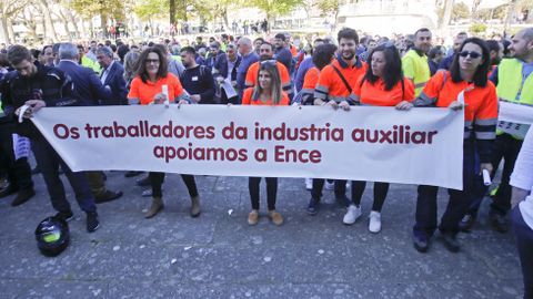 Protesta de los trabajadores de Ence en la Diputacin de Pontevedra