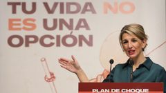 La vicepresidenta segunda del Gobierno y ministra de Trabajo y Economía Social, Yolanda Díaz, presentó este jueces el plan de choque contra los accidentes mortales en el trabajo.