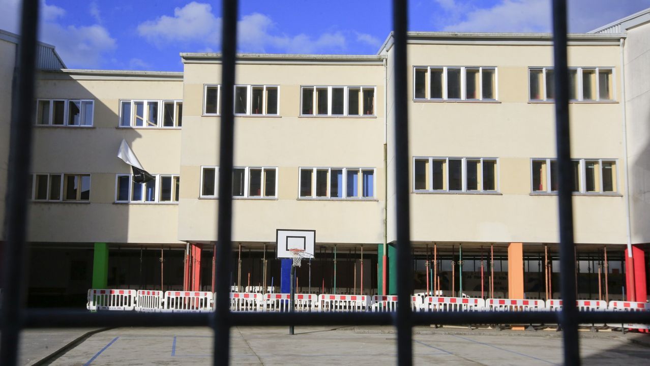 Obras en el colegio Frei Luis de Granada (Sarria), hace escasos meses