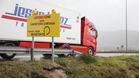 Recorrido por la carretera de Lugo hasta Monforte para los camiones