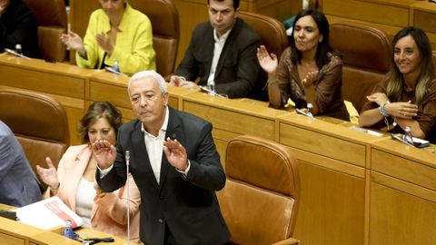 Bancada del grupo socialista en el Parlamento de Galicia.