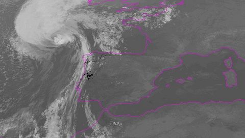 Los fuegos en Galicia, Portugal y Asturias, en una imagen del Meteosat