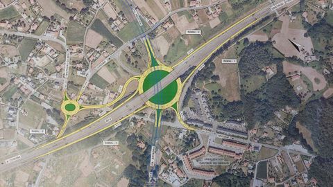 Proyecto de entronque de la vía Ártabra en la AP-9 a la altura de Cuatro Caminos, según un estudio contratado por el Concello de Cambre
