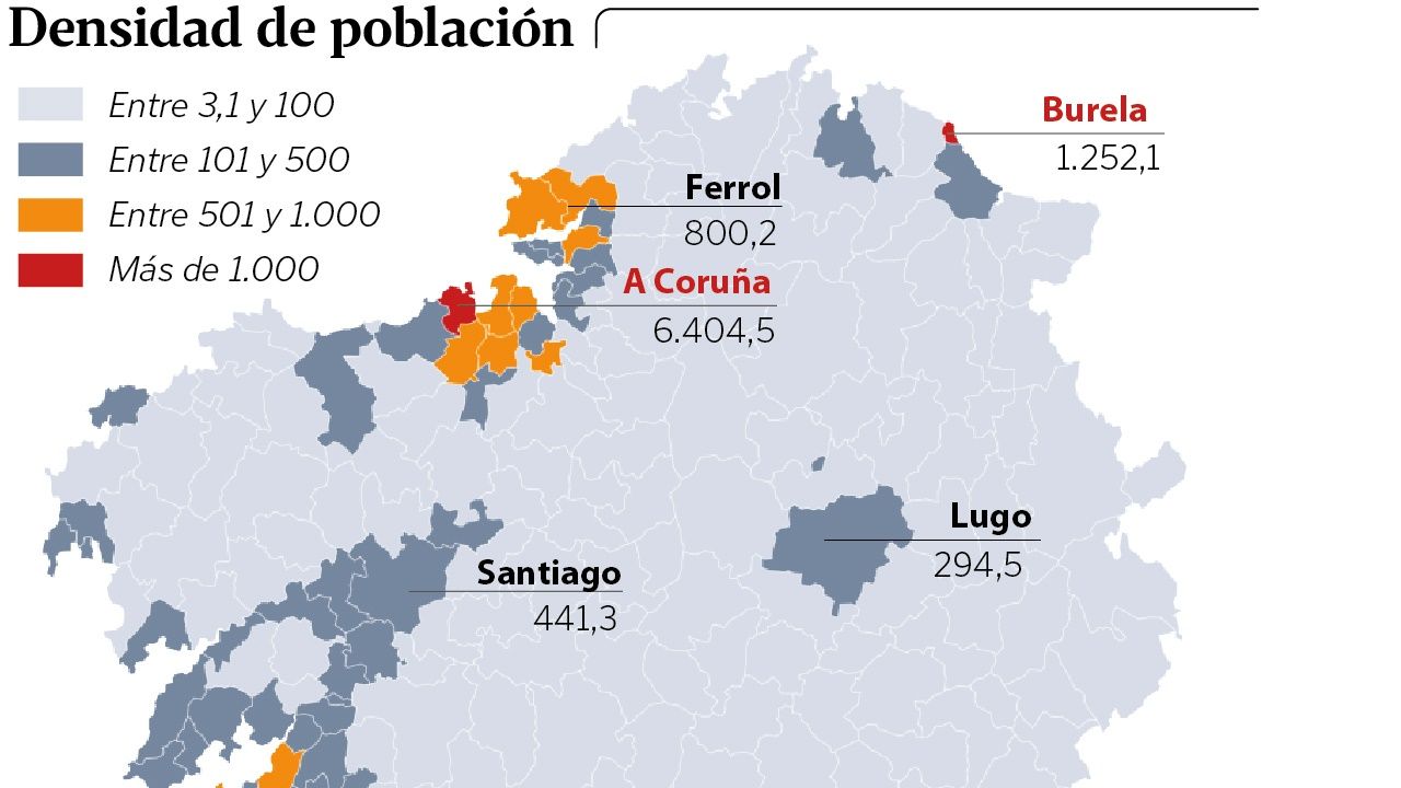 La Galicia vacía 182 concellos no llegan a 50 vecinos por cada