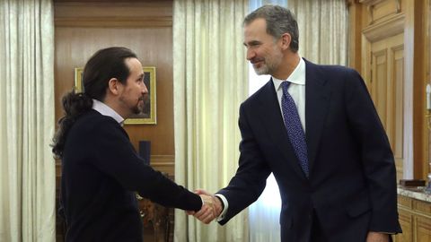 Felipe VI recibe a Pablo Iglesias en la Zarzuela