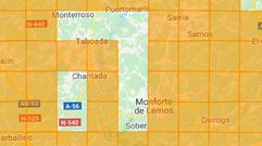 Zonas estudiadas y sin estudiar. Un mapa del proyecto Morcegos de Galicia muestra las reas del sur lucense donde ya se registr la presencia de diversas especies de murcilagos, que corresponden a las cuadrculas en naranja. Los espacios en blanco son los que todava no fueron estudiados 