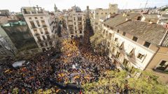 Vista general de los simpatizantes durante el acto contra la amnistía y referéndum de autodeterminación, este domingo en Valencia