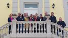Los 15 representantes de los municipios del Camino Francés, desde Villafranca del Bierzo hasta O Pino, en el hotel Iberik en Triacastela