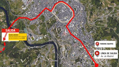 Recorrido neutralizado por las calles de Lugo de la etapa del 4 de noviembre de La Vuelta