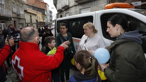 Llegada a Maceda de refugiados de Ucrania.