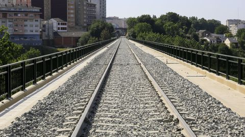 Obras terminadas en el antiguo puente de A Chanca, en Lugo