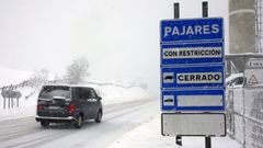 La nieve impone restricciones al trfico entre Asturias y Len