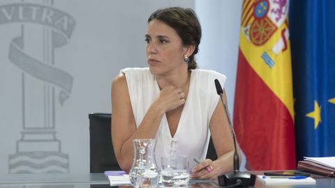 La ministra de Igualdad, Irene Montero, en la rueda de prensa posterior al Consejo de Ministros de este martes.