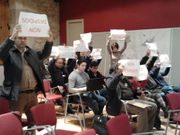 Los sindicatos escenificaron su censura al proyecto