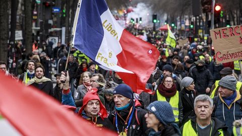 Los chalecos amarillos participaron en la manifestacin del sbado en Paris