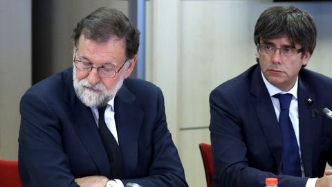 Rajoy y Puigdemont, en un reunin del 18 de agosto del 2017, la ltima antes de los acontecimientos que desembocaron en el 1-O