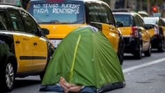 Protestas de los taxistas de Barcelona