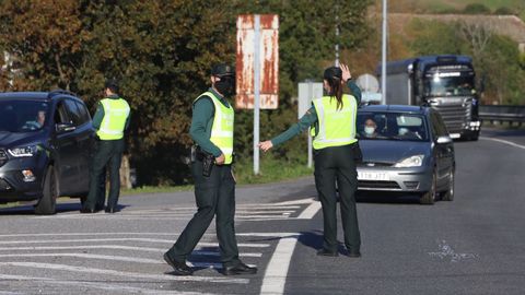 Control en Pontevea, Teo, en el lmite entre las provincias de A Corua y Pontevea